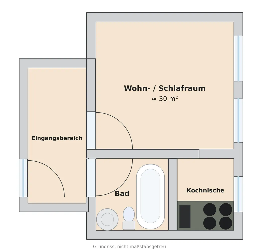 1 room apartment with 30 m² in Munich – Photo 8