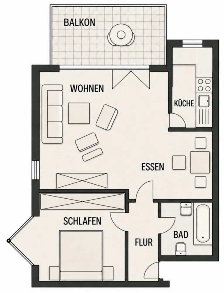 2 Zimmer Wohnung mit 58 m² in Köln – Bild 3