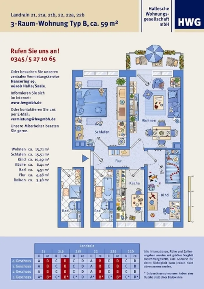 3 Zimmer Wohnung mit 59 m² in Halle (Saale) – Bild 5