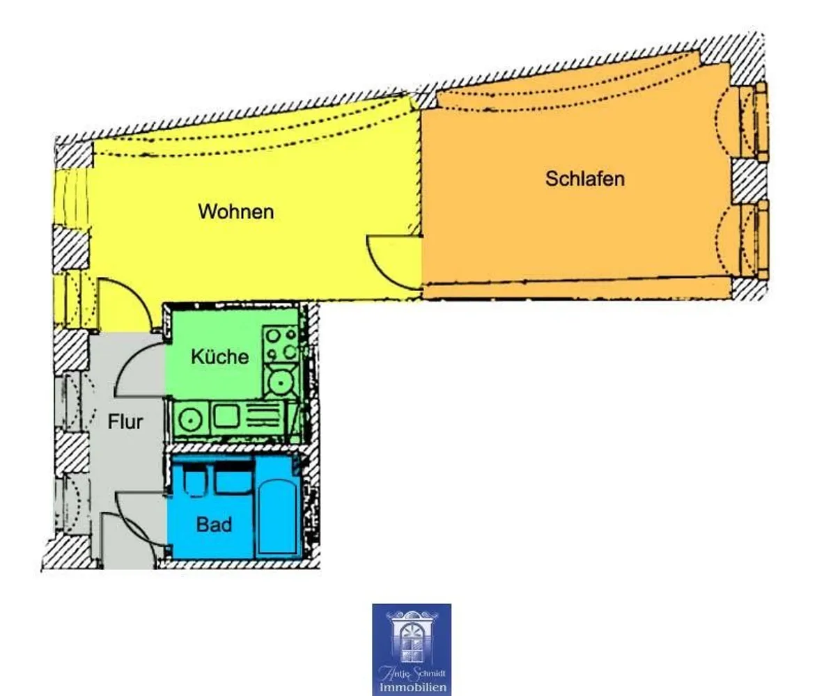 2 Zimmer Wohnung mit 45 m² in Meißen – Bild 1