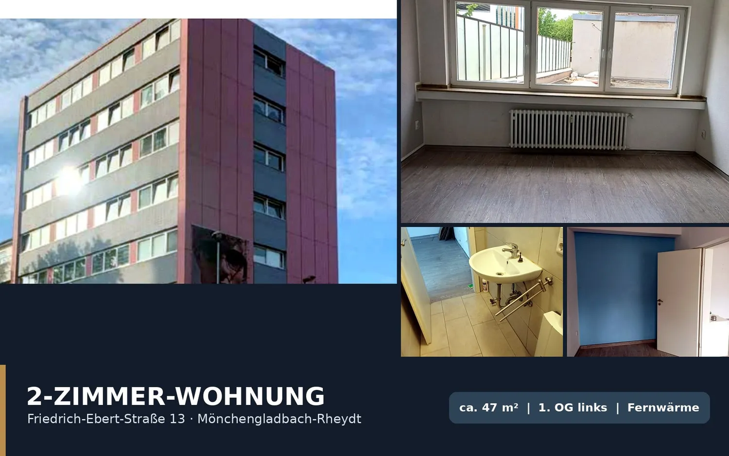 2 Zimmer Wohnung mit 47 m² in Mönchengladbach – Bild 1