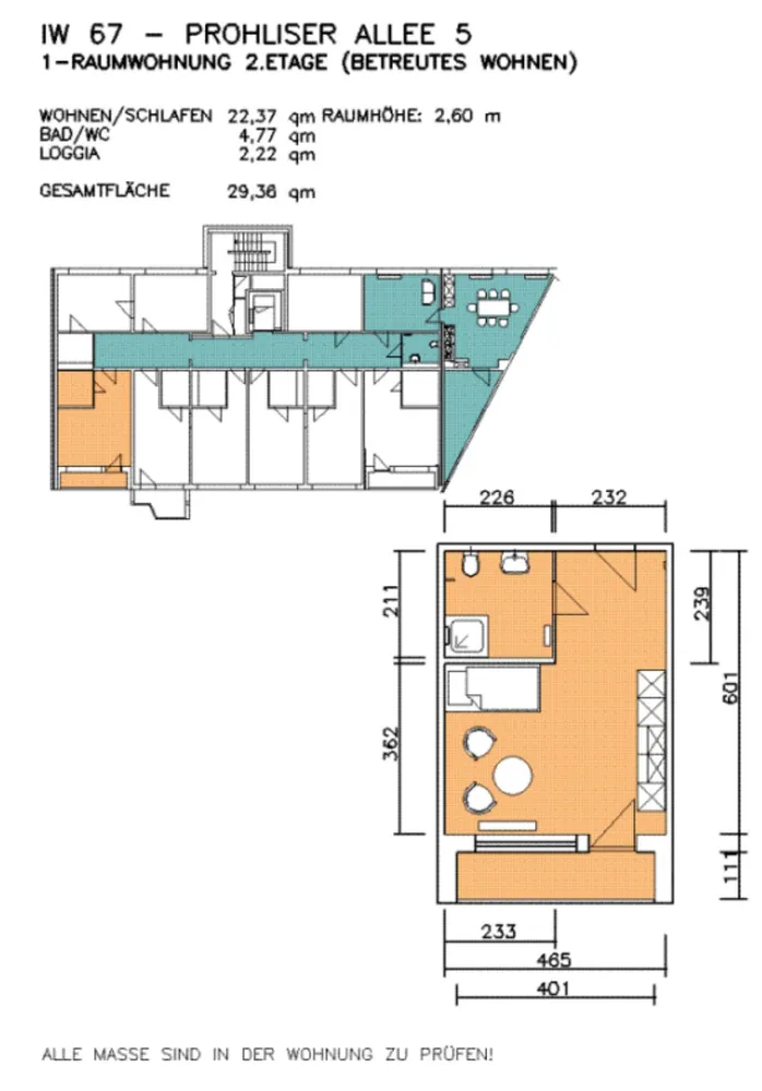 1 Zimmer Wohnung mit 30 m² in Dresden – Bild 2