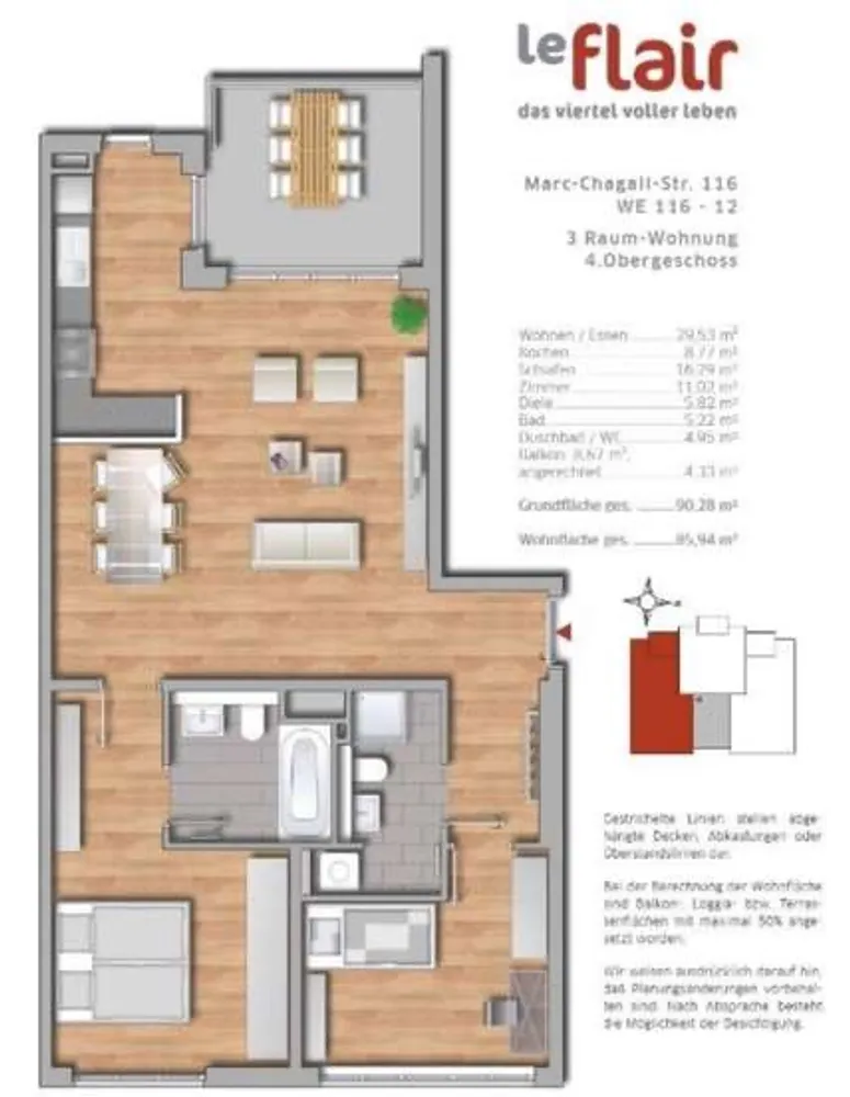 3 Zimmer Wohnung mit 85 m² in Düsseldorf – Bild 1