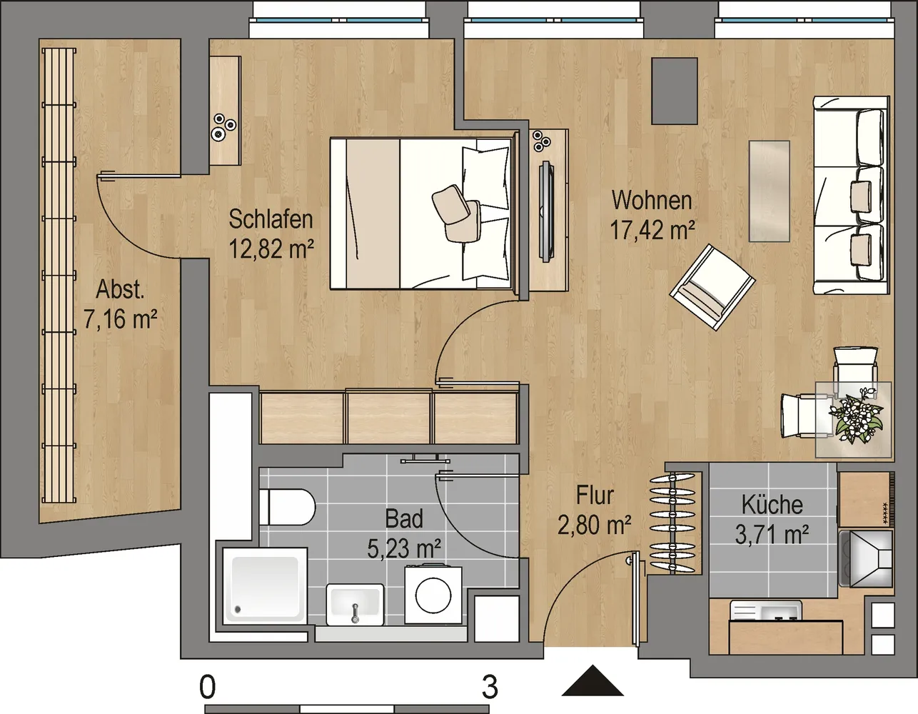 2 room apartment with 49 m² in Frankfurt am Main – Photo 6