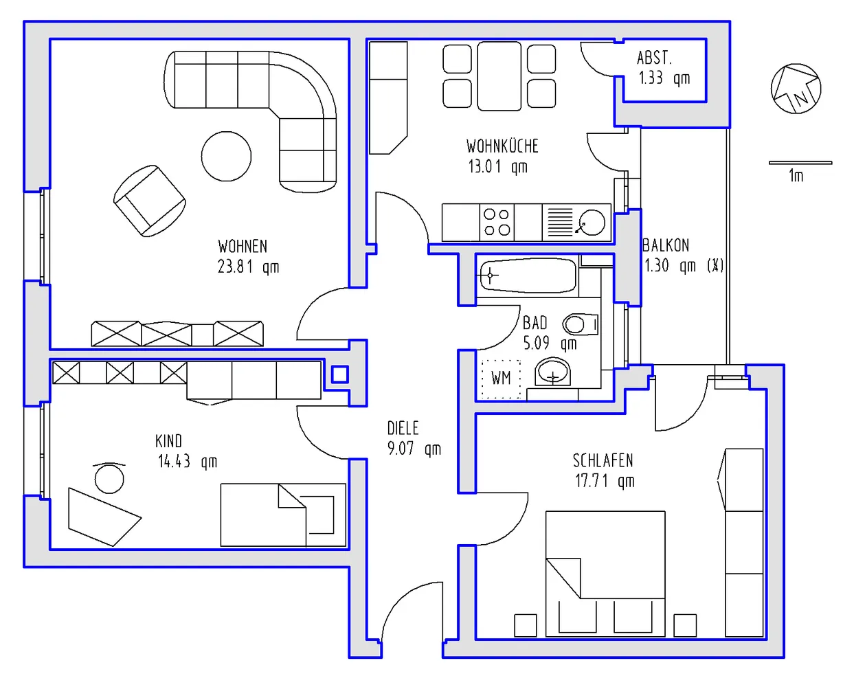 3 Zimmer Wohnung mit 86 m² in Mannheim – Bild 3