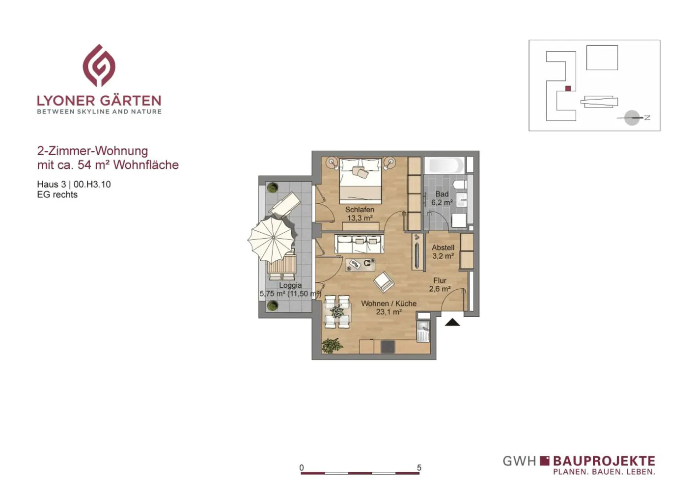 2 room apartment with 54 m² in Frankfurt am Main – Photo 4