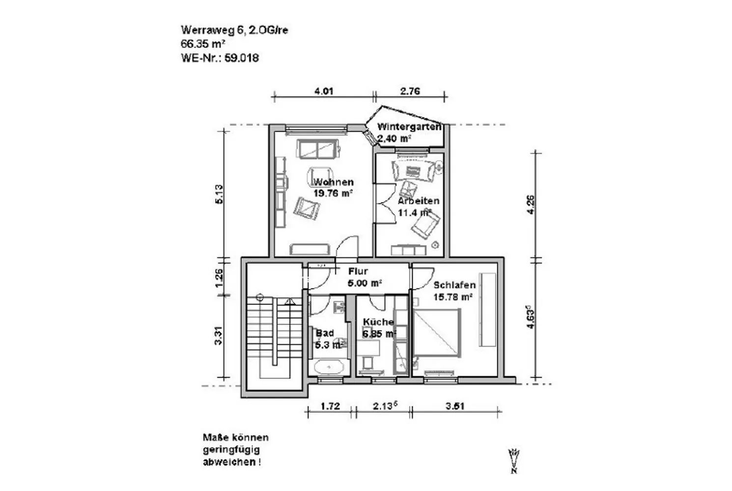 3 Zimmer Wohnung mit 66 m² in Minden – Bild 4