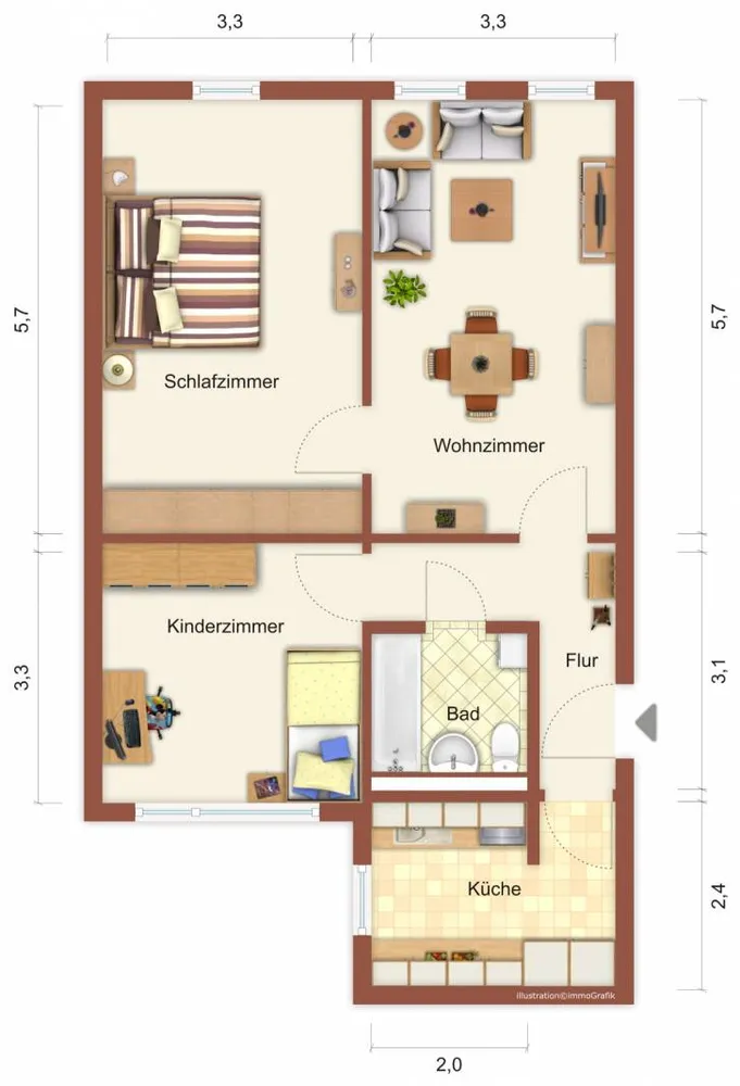 3 Zimmer Wohnung mit 72 m² in Suhl – Bild 2