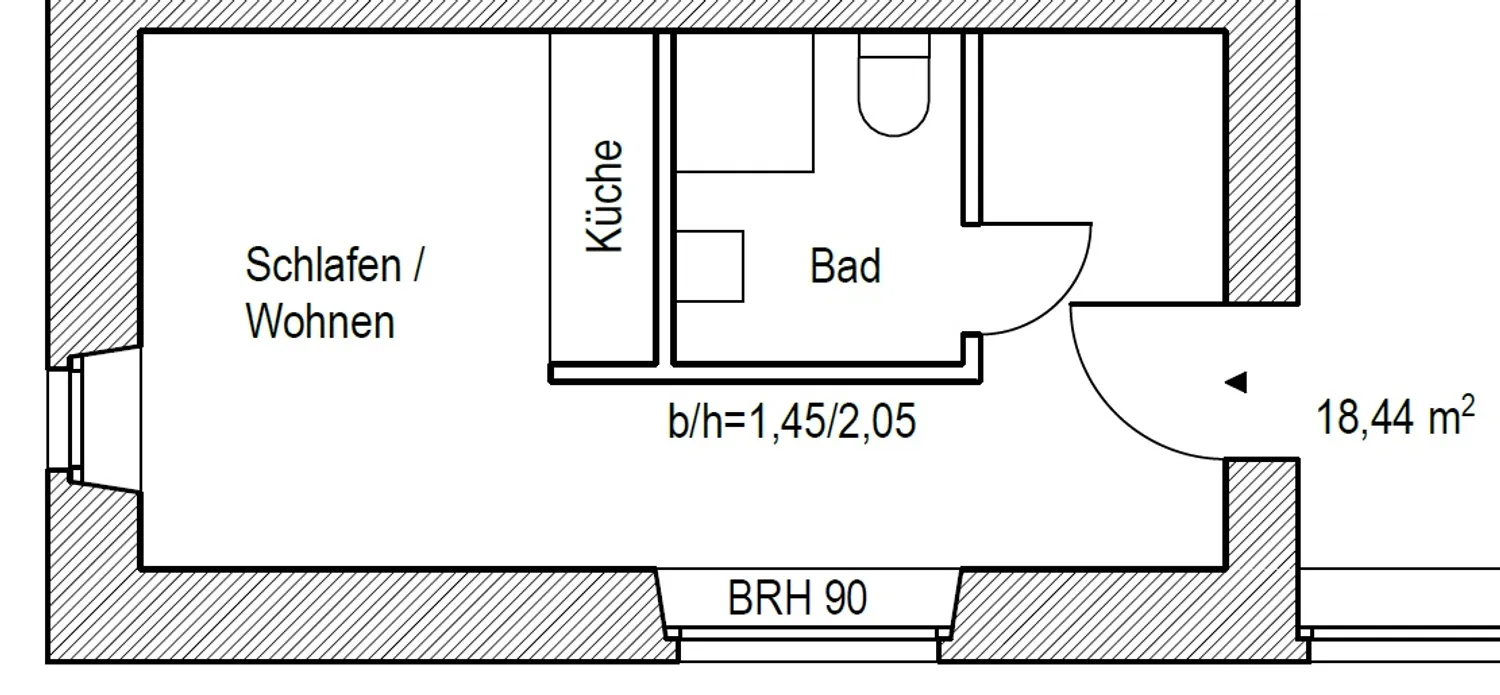1 room apartment with 18 m² in Potsdam – Photo 2