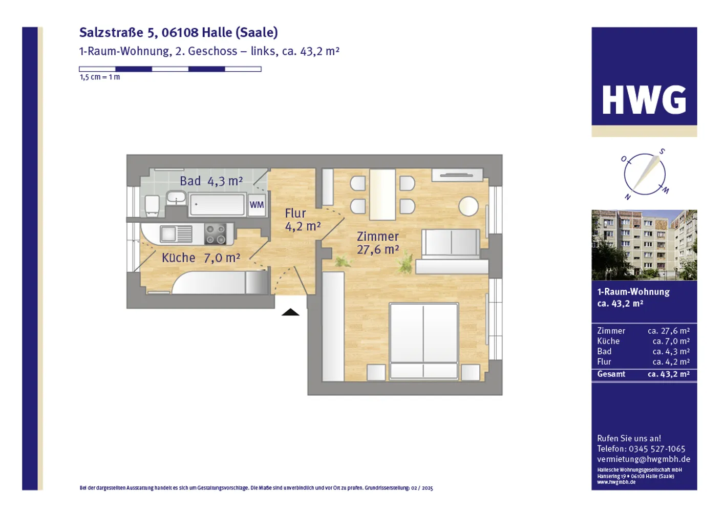 1 Zimmer Wohnung mit 43 m² in Halle (Saale) – Bild 6