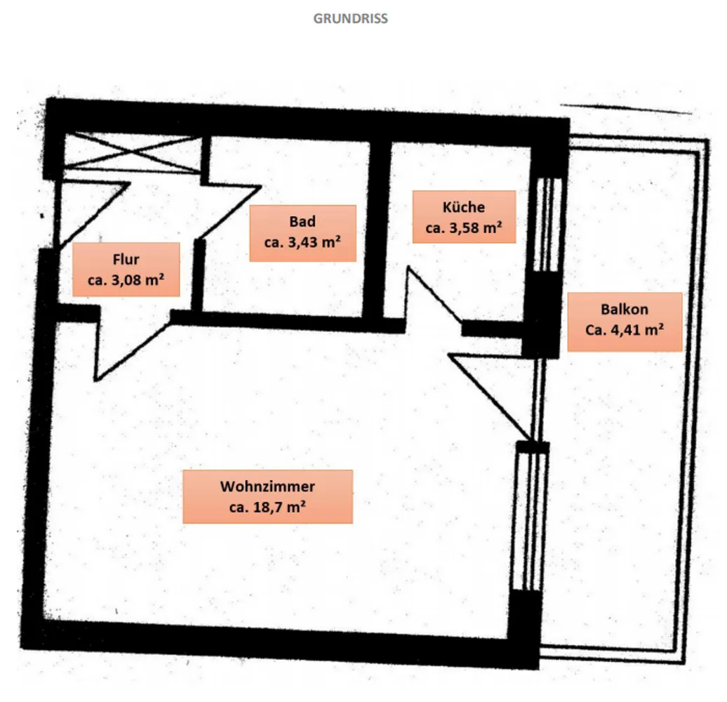 1 Zimmer Wohnung mit 34 m² in München – Bild 3