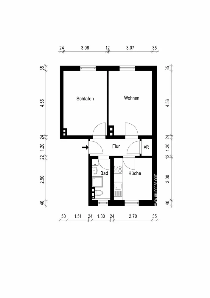2 room apartment with 47 m² in Magdeburg – Photo 3