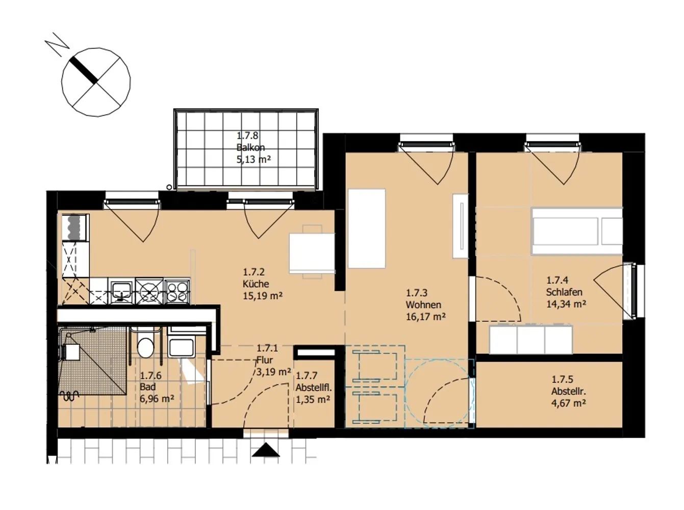 2 Zimmer Wohnung mit 63 m² in Cuxhaven – Bild 1