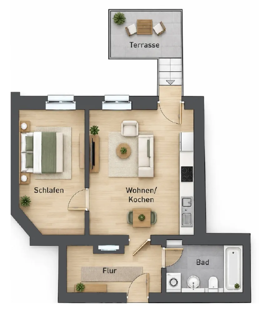 2 Zimmer Wohnung mit 50 m² in Dresden – Bild 2