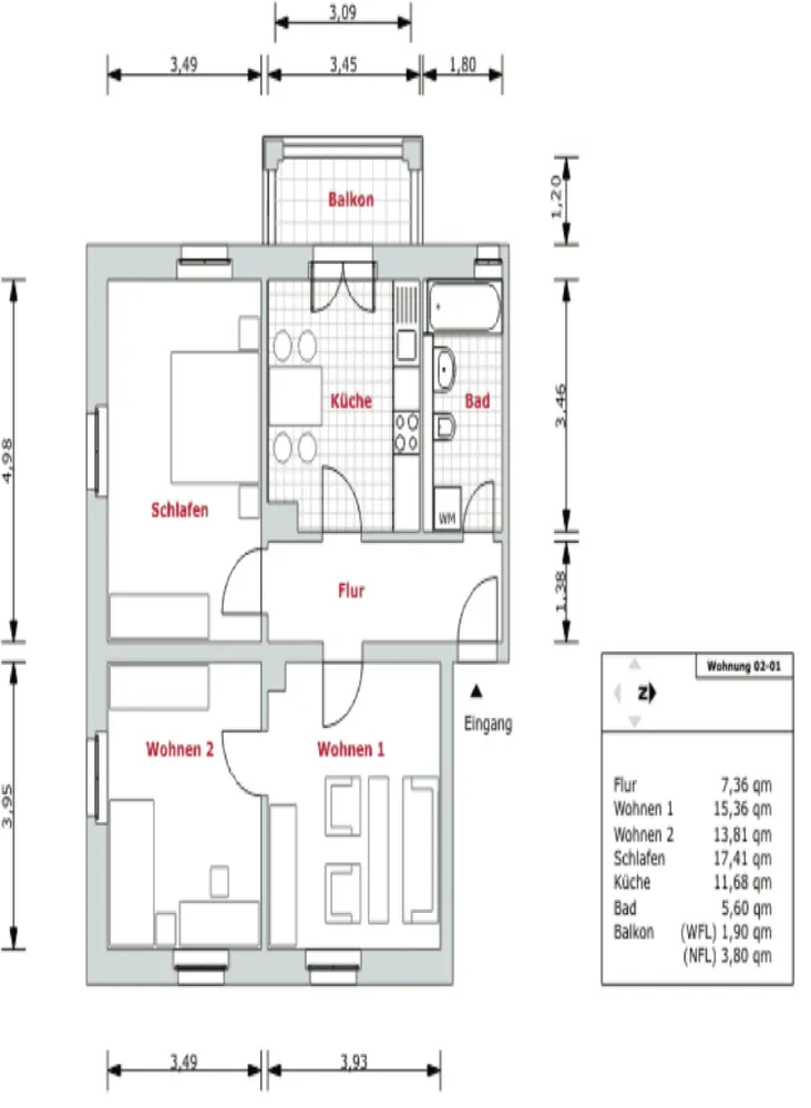 3 Zimmer Wohnung mit 73 m² in Dresden – Bild 2
