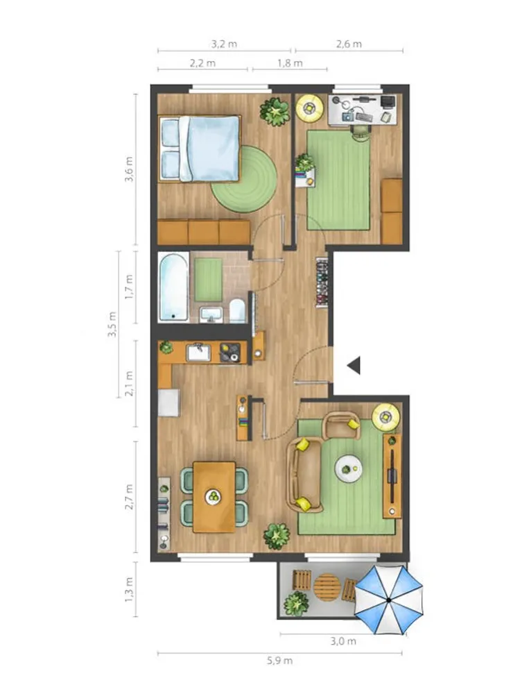 3 Zimmer Wohnung mit 57 m² in Wittenberg – Bild 4