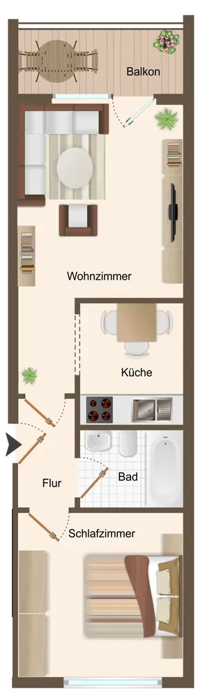 2 Zimmer Wohnung mit 45 m² in Zwickau – Bild 1