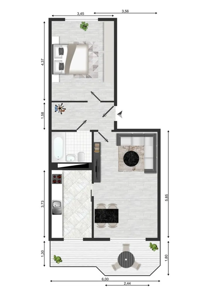 2 room apartment with 58 m² in Magdeburg – Photo 2