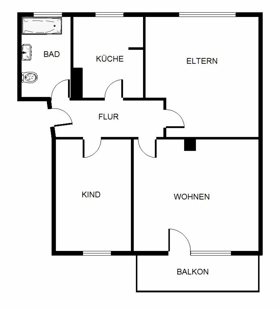 3 Zimmer Wohnung mit 61 m² in Bonn – Bild 1