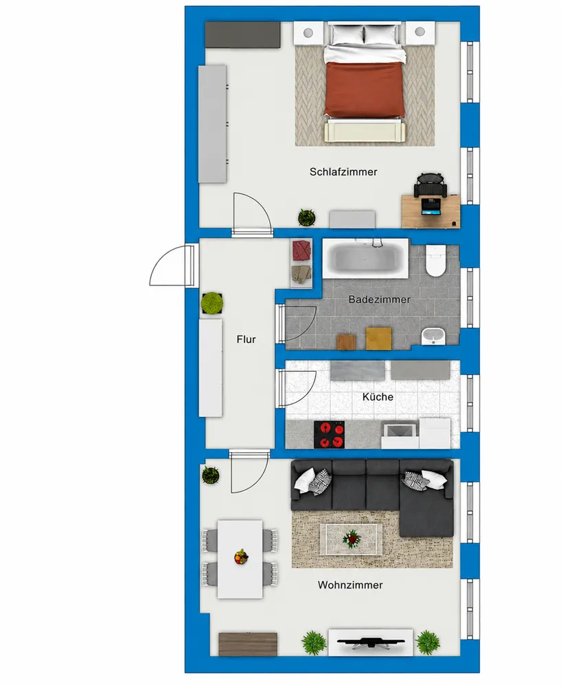 2 Zimmer Wohnung mit 57 m² in Halle (Saale) – Bild 2