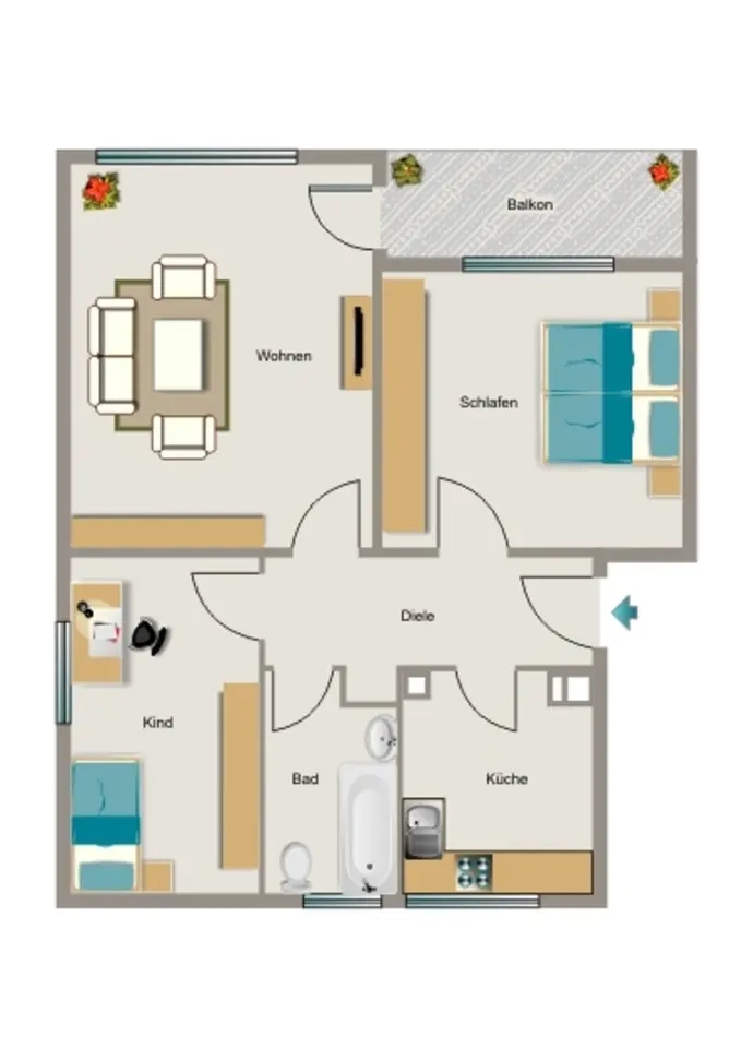4 Zimmer Wohnung mit 67 m² in Rheinberg – Bild 5