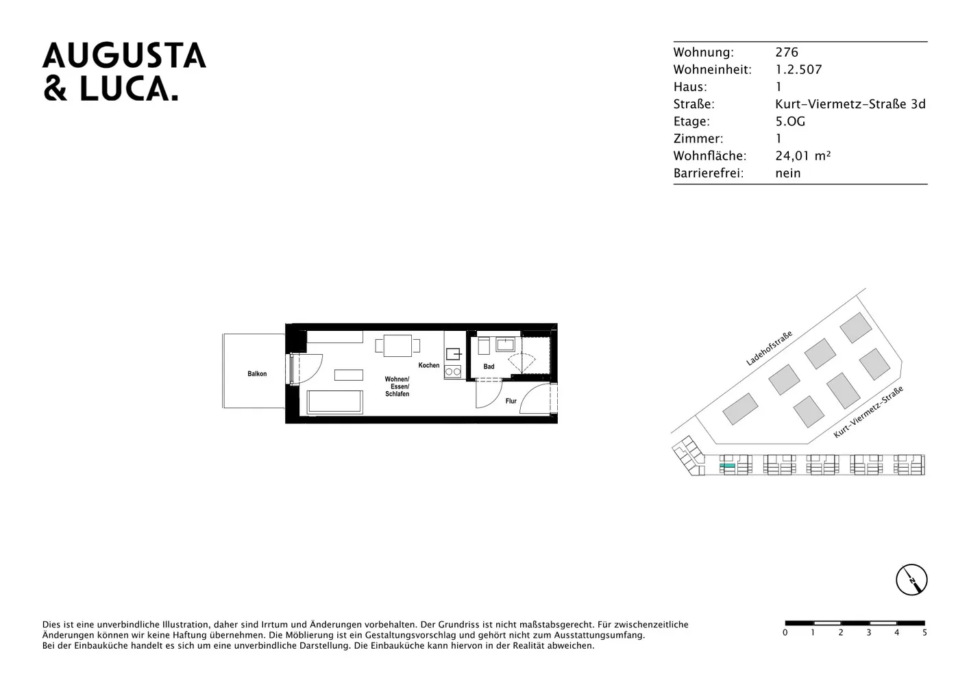 1 Zimmer Wohnung mit 24 m² in Augsburg – Bild 11
