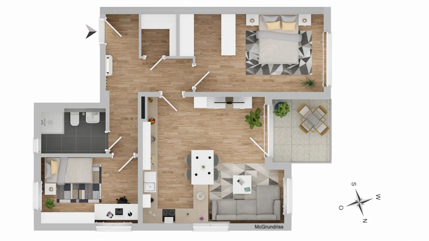 3 Zimmer Wohnung mit 68 m² in Straubing – Bild 1