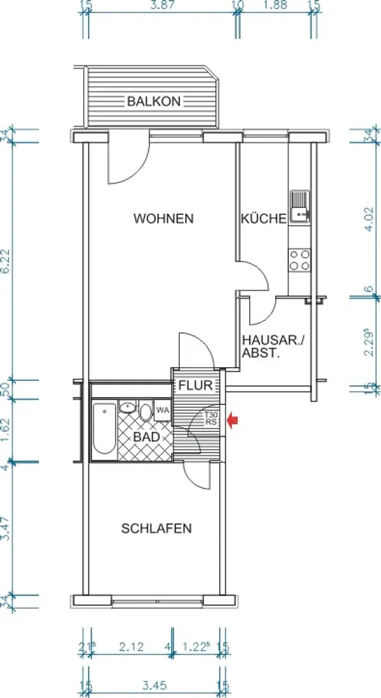 2 room apartment with 56 m² in Chemnitz – Photo 3