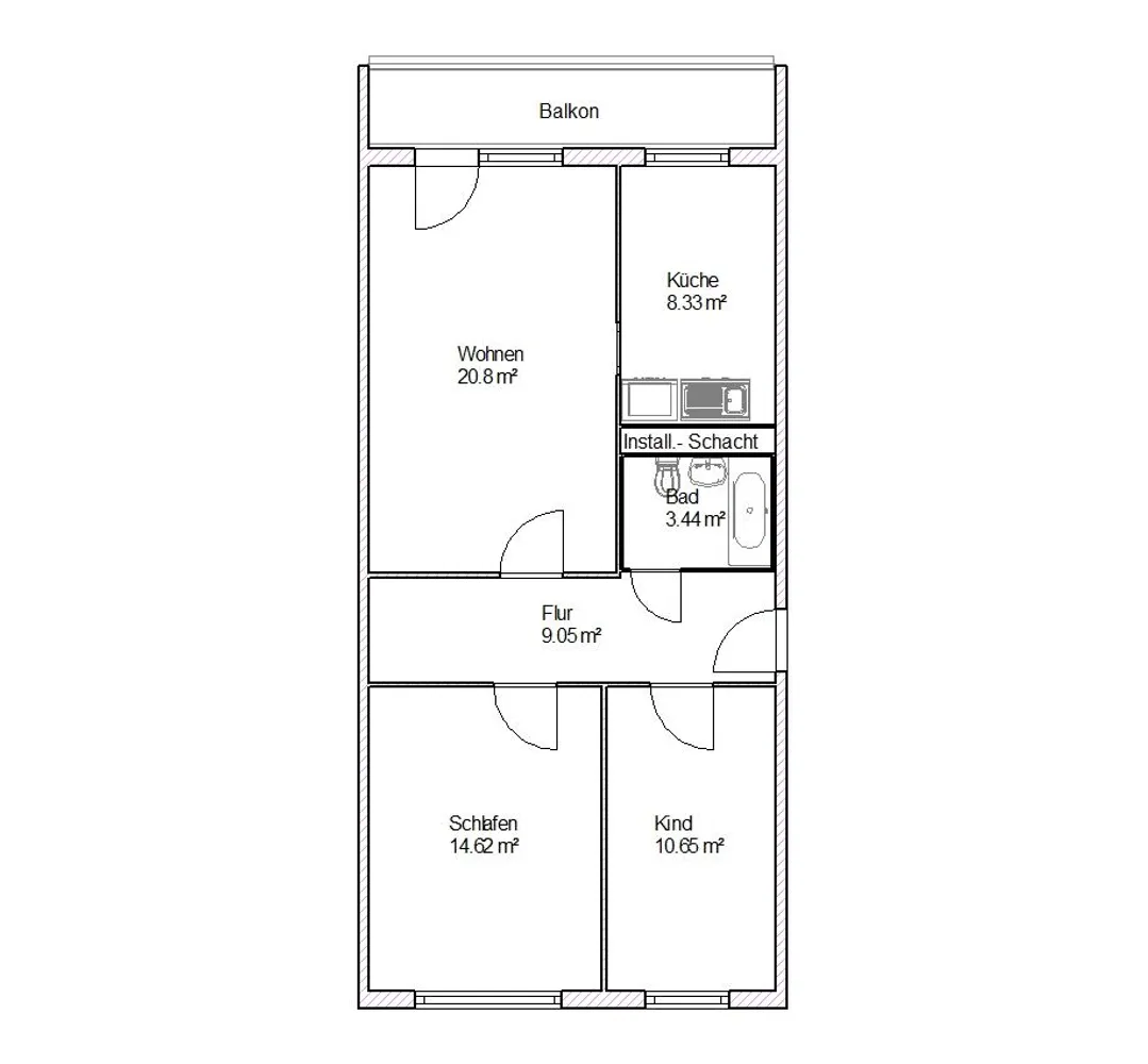 3 Zimmer Wohnung mit 70 m² in Magdeburg – Bild 5