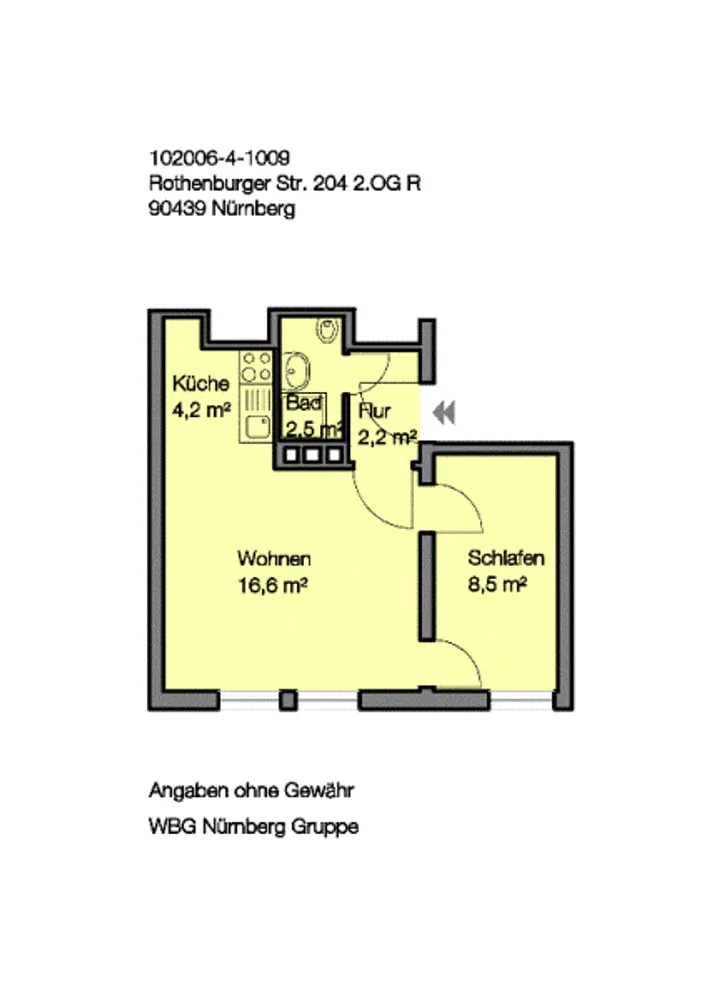 2 Zimmer Wohnung mit 34 m² in Nürnberg – Bild 8