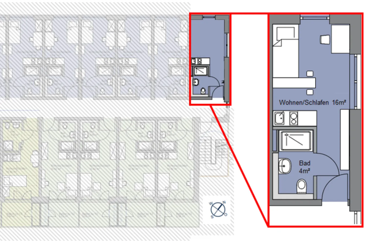 1 Zimmer Wohnung mit 20 m² in Regensburg – Bild 2