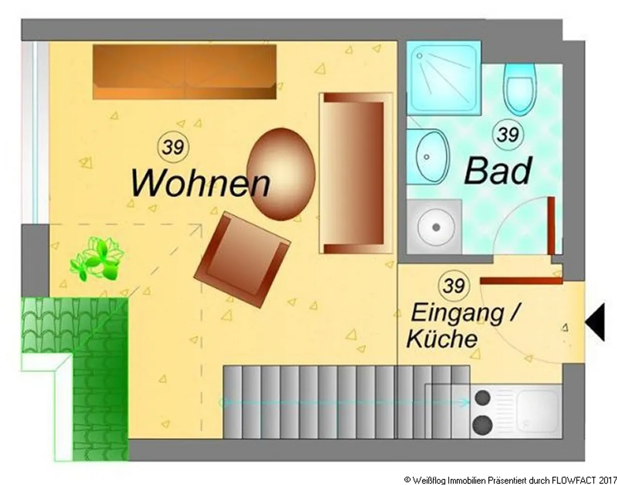 2 Zimmer Wohnung mit 38 m² in Chemnitz – Bild 2