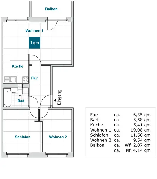 3 Zimmer Wohnung mit 57 m² in Dresden – Bild 9