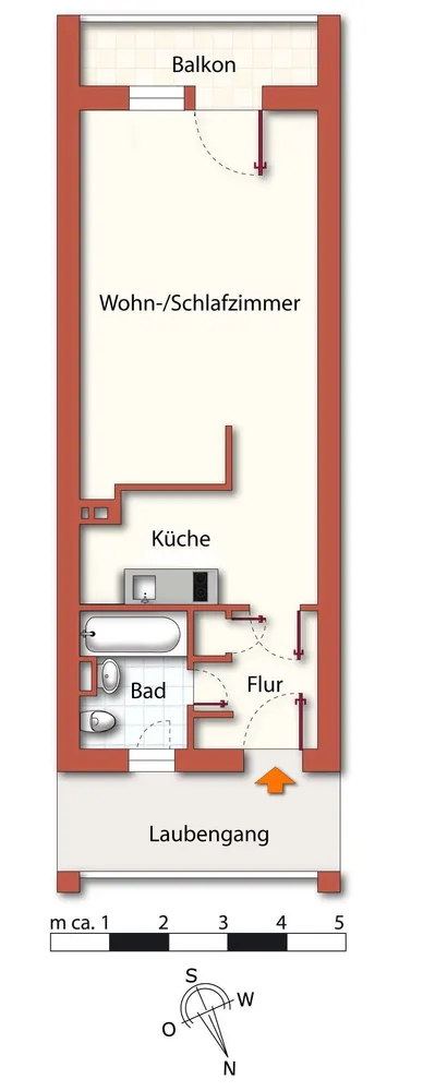 1 Zimmer Wohnung mit 31 m² in Bautzen – Bild 2