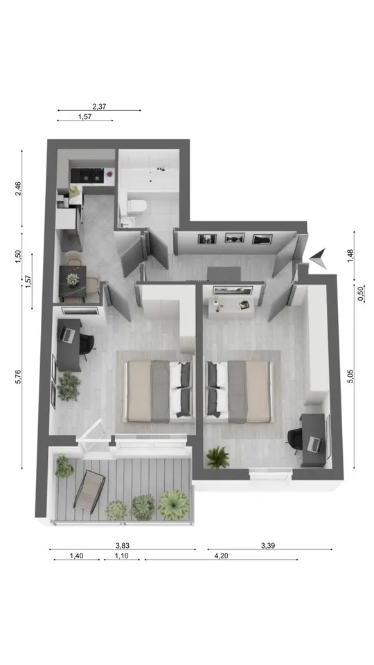3 Zimmer Wohnung mit 55 m² in Mannheim – Bild 6