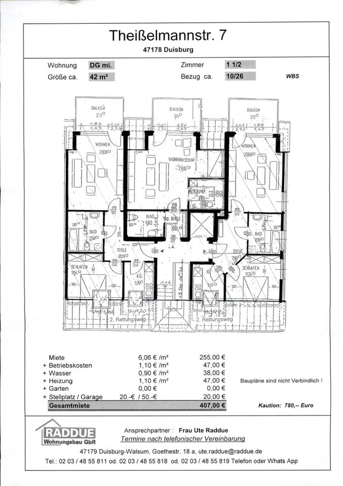 2 Zimmer Wohnung mit 42 m² in Duisburg – Bild 7