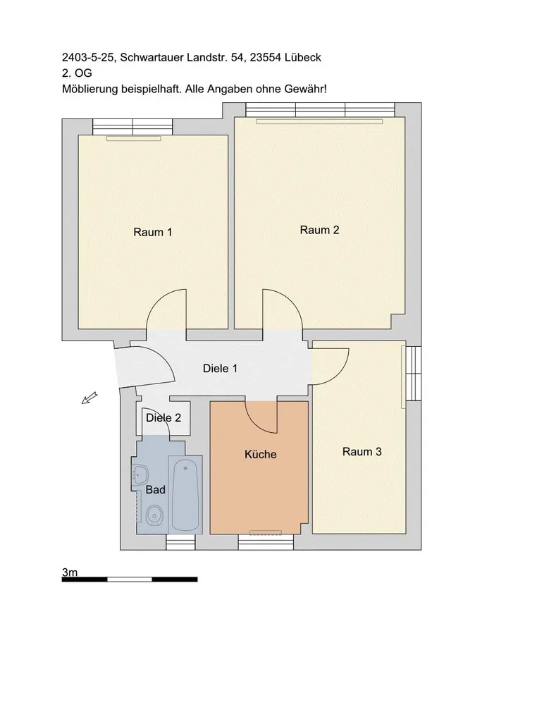 3 Zimmer Wohnung mit 55 m² in Lübeck – Bild 5