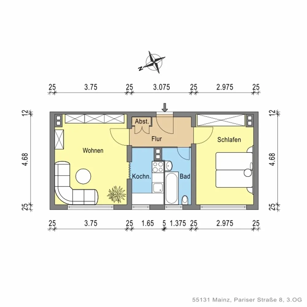 2 Zimmer Wohnung mit 43 m² in Mainz – Bild 7