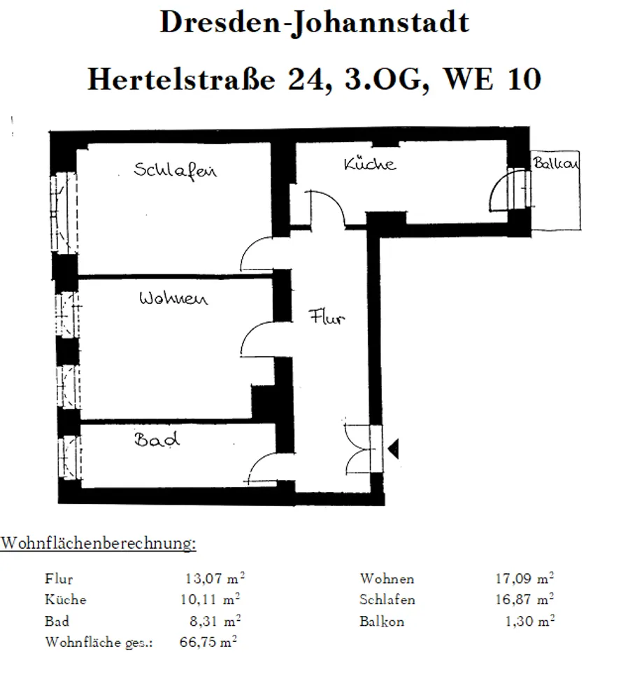 2 Zimmer Wohnung mit 67 m² in Dresden – Bild 2