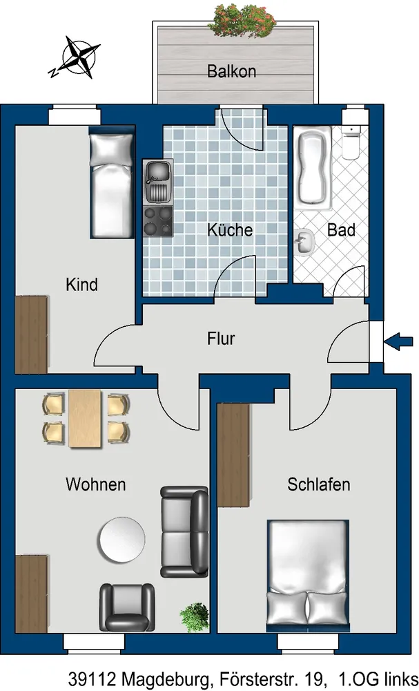 3 room apartment with 72 m² in Magdeburg – Photo 2