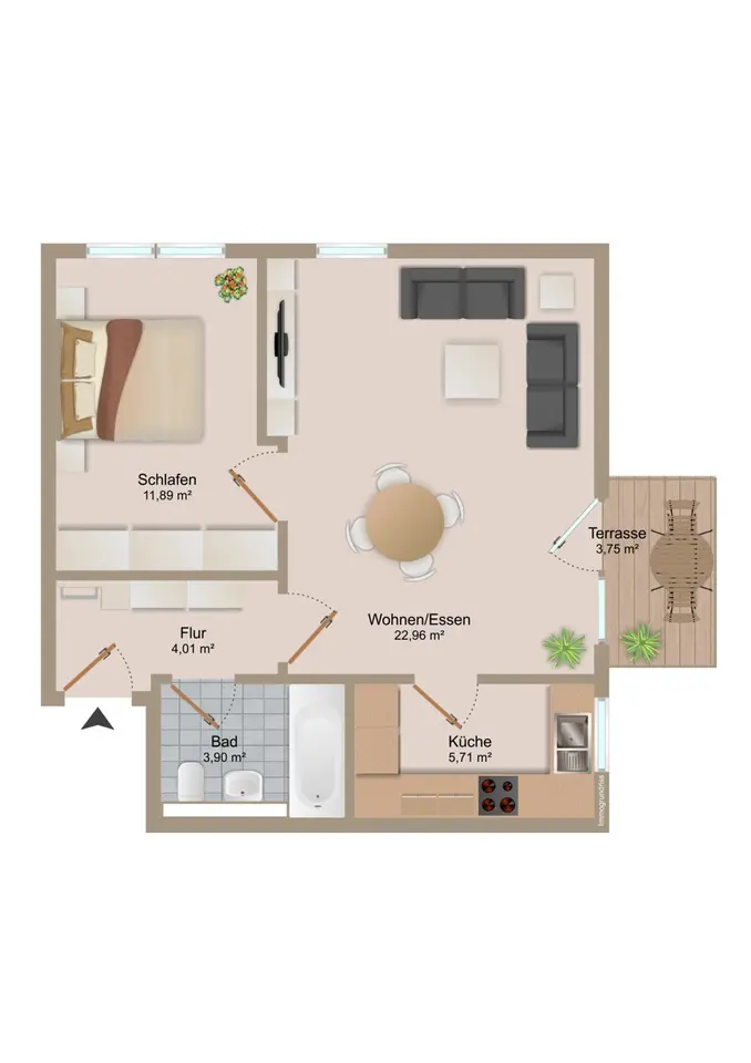 2 Zimmer Wohnung mit 50 m² in Dresden – Bild 4