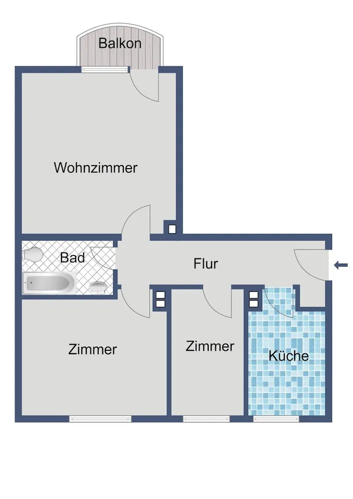3 Zimmer Wohnung mit 59 m² in Frankfurt am Main – Bild 2