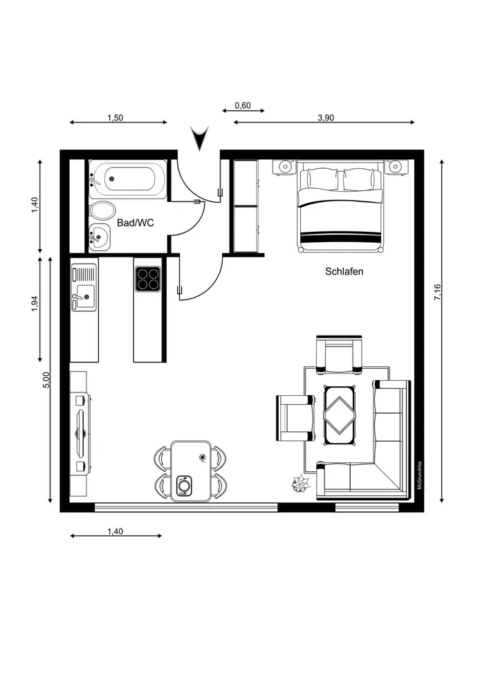 1 Zimmer Wohnung mit 50 m² in Ludwigshafen am Rhein – Bild 11