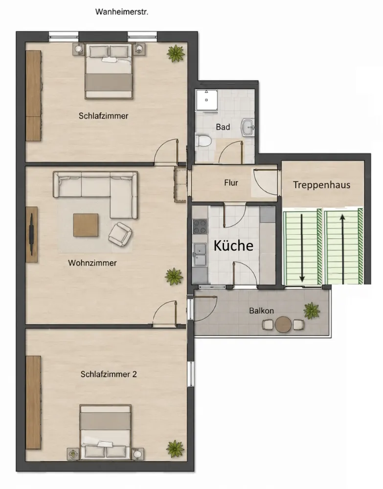 3 Zimmer Wohnung mit 85 m² in Duisburg – Bild 1