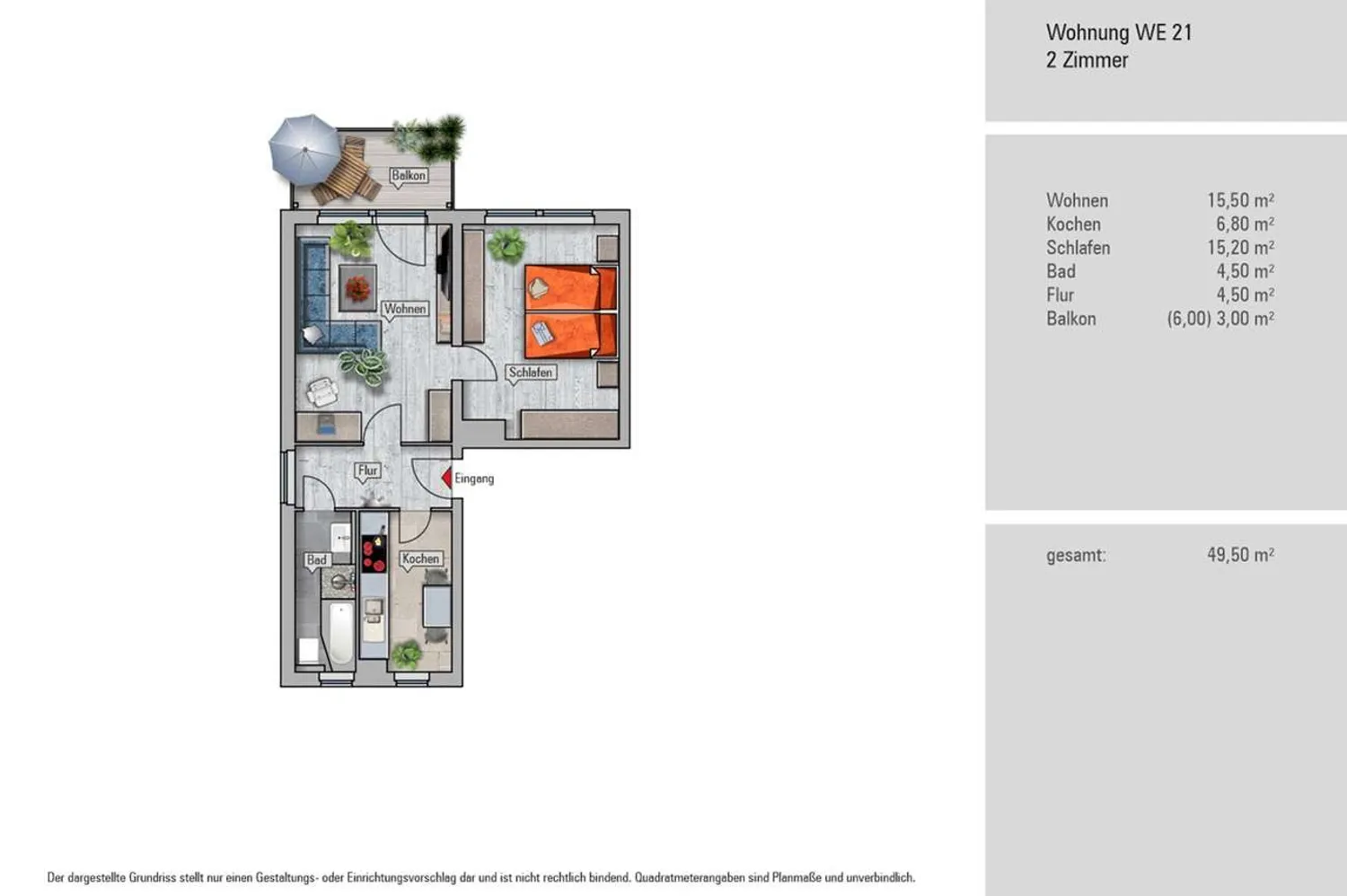 2 room apartment with 50 m² in Chemnitz – Photo 7
