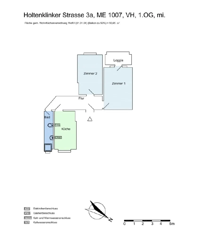 3 Zimmer Wohnung mit 51 m² in Hamburg – Bild 1