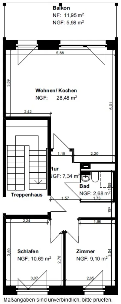 3 Zimmer Wohnung mit 65 m² in Nordhausen – Bild 2