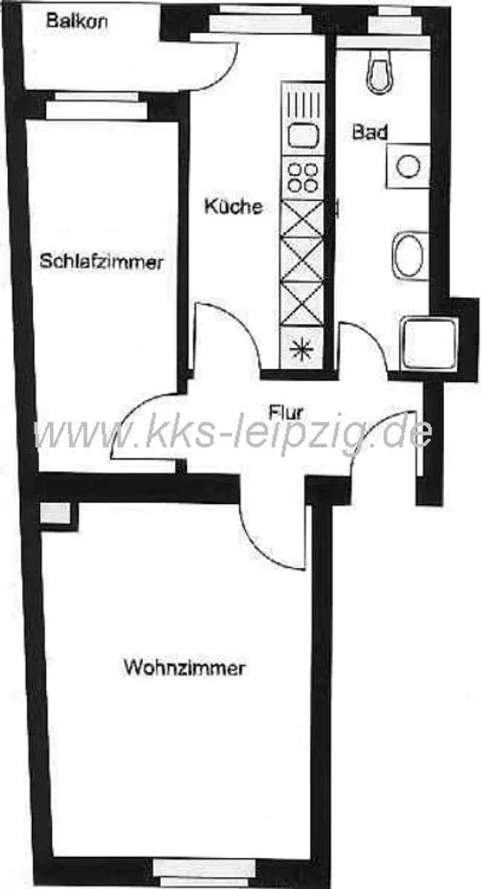 2 Zimmer Wohnung mit 48 m² in Leipzig – Bild 2