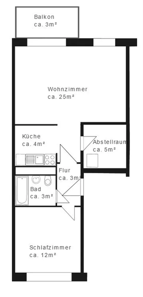 2 Zimmer Wohnung mit 56 m² in Schwarzenberg – Bild 2