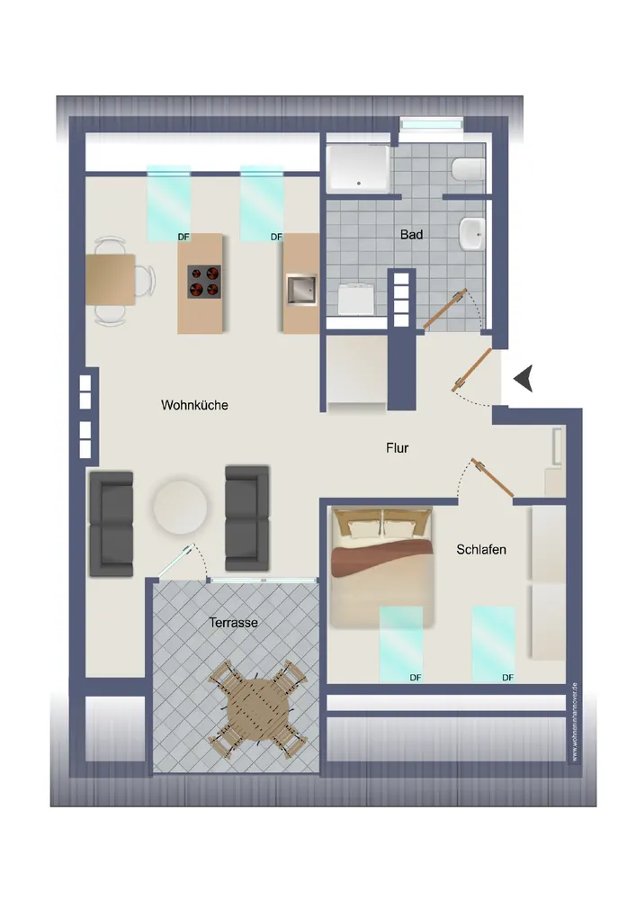 2 Zimmer Wohnung mit 54 m² in Hannover – Bild 9